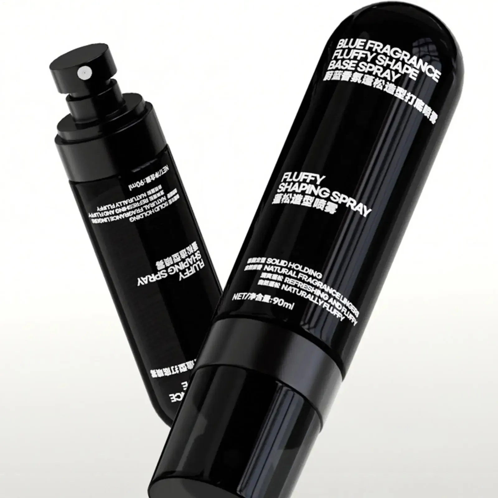 Spray volumisant pour cheveux en application