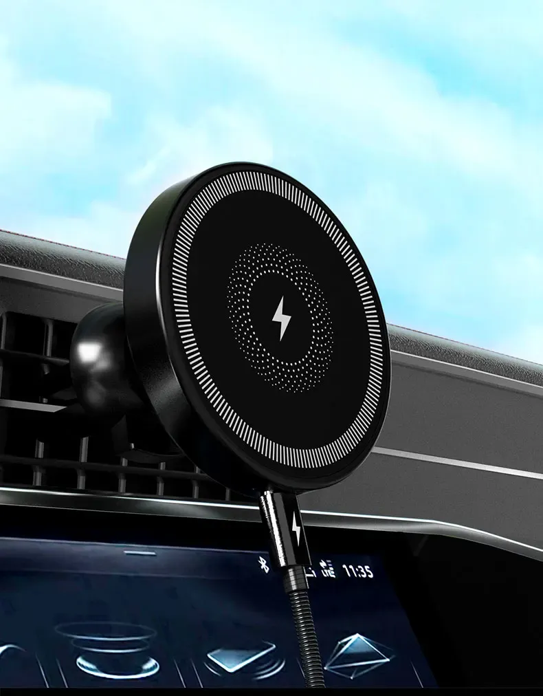 Support magnétique de voiture fixé sur une grille d'aération
