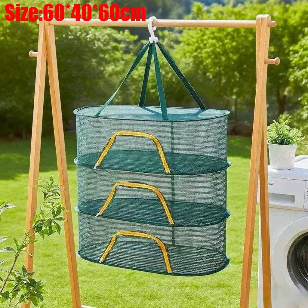 Filet de séchage pliable et portable en maille pour poisson, linge, fruits et légumes 13