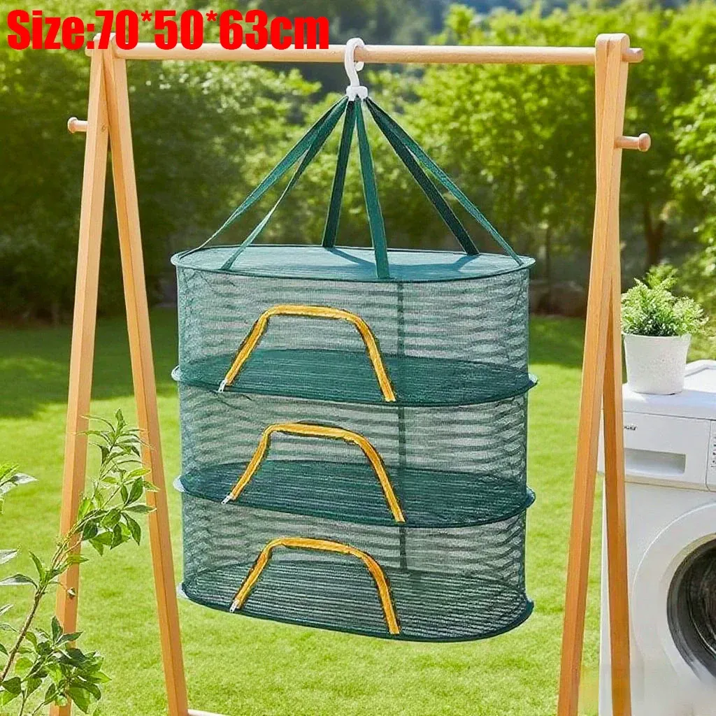 Filet de séchage pliable et portable en maille pour poisson, linge, fruits et légumes 11