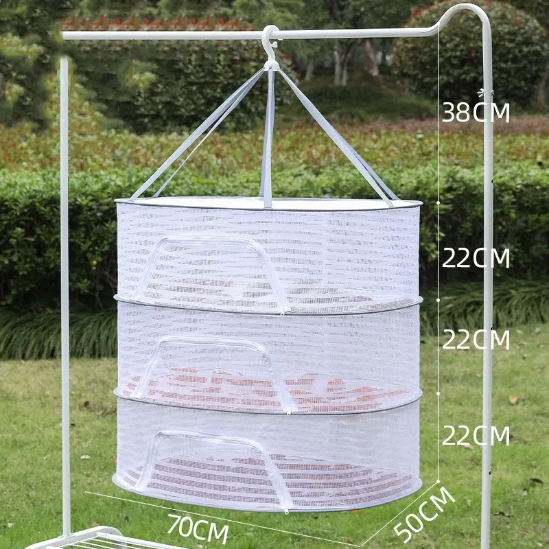 Filet de séchage pliable et portable en maille pour poisson, linge, fruits et légumes 10