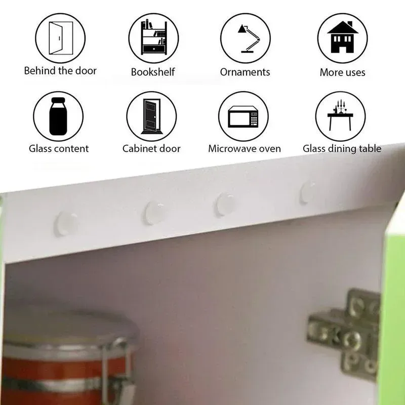 Butée de porte en silicone, protection murale, coussin en caoutchouc pour placard de cuisine, tampon amortisseur auto-adhésif, quincaillerie pour meubles 2