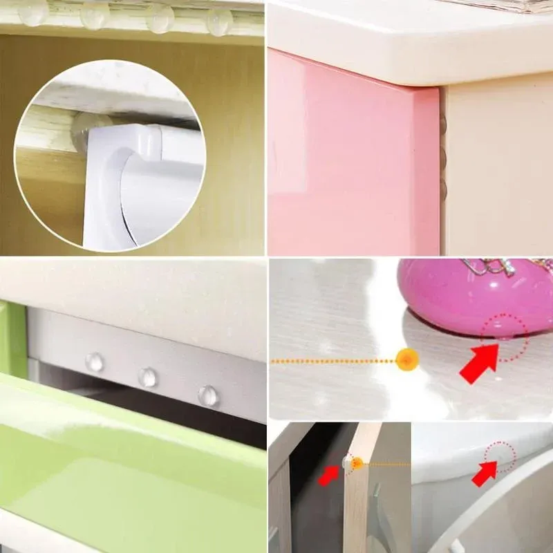 Butée de porte en silicone, protection murale, coussin en caoutchouc pour placard de cuisine, tampon amortisseur auto-adhésif, quincaillerie pour meubles 5