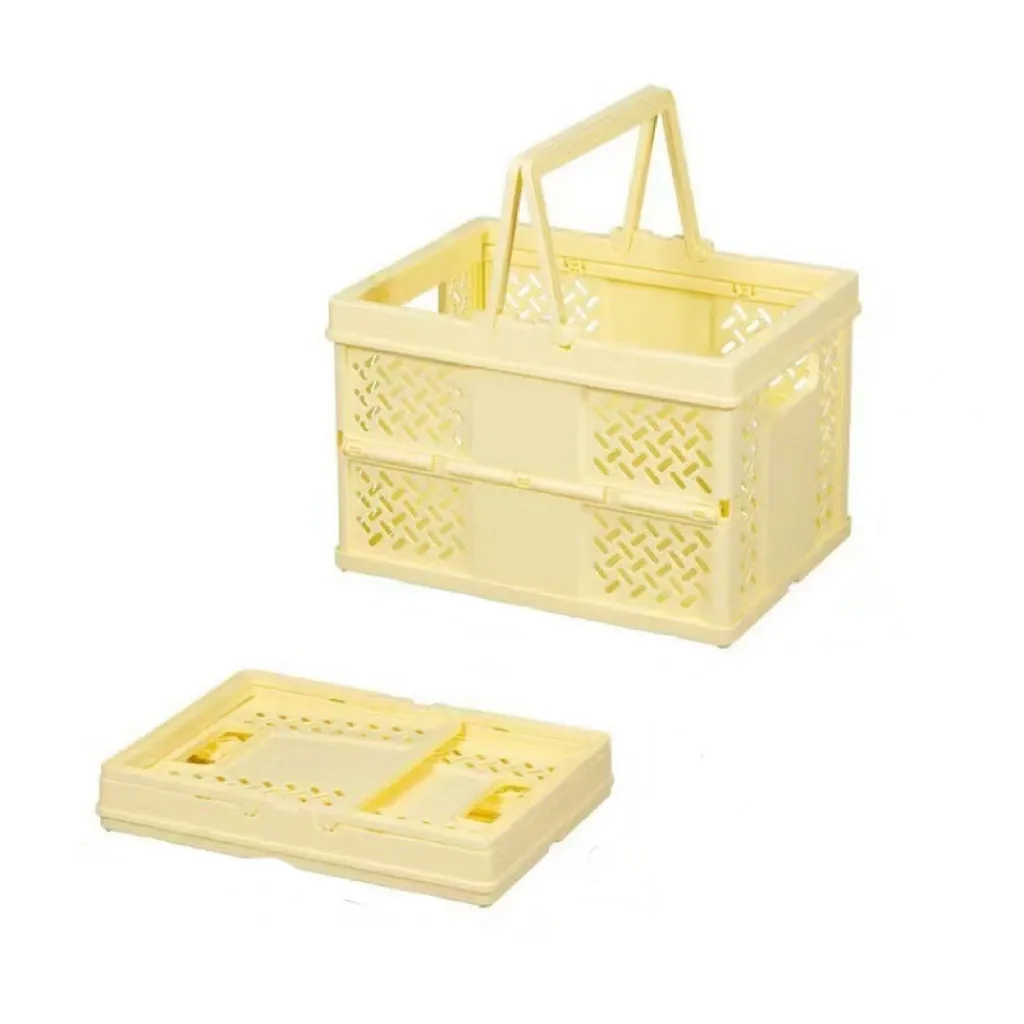Panier de rangement pliable en plastique avec poignée, organisateur écologique pour la maison et le bureau 3