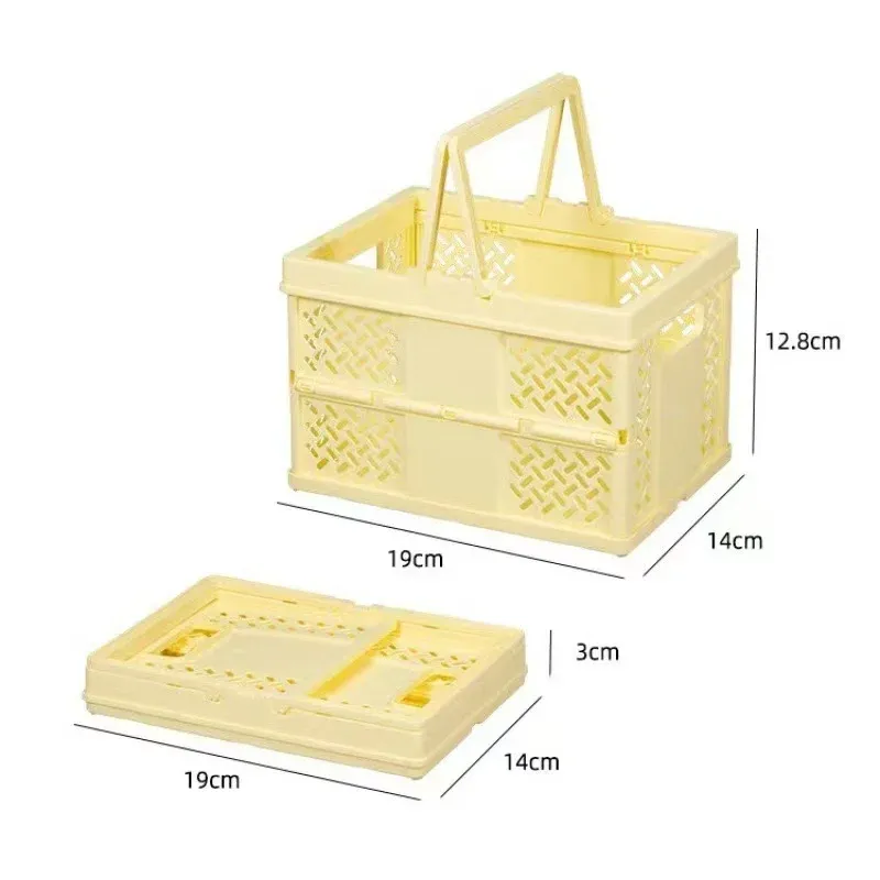Panier de rangement pliable en plastique avec poignée, organisateur écologique pour la maison et le bureau 9