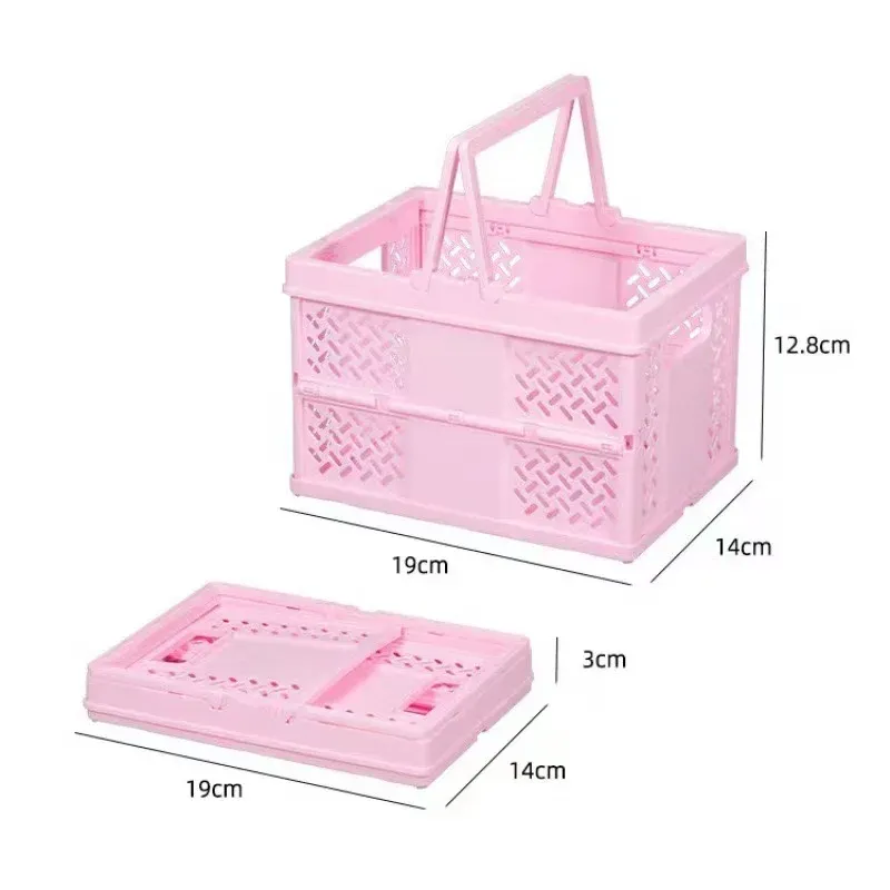 Panier de rangement pliable en plastique avec poignée, organisateur écologique pour la maison et le bureau 8