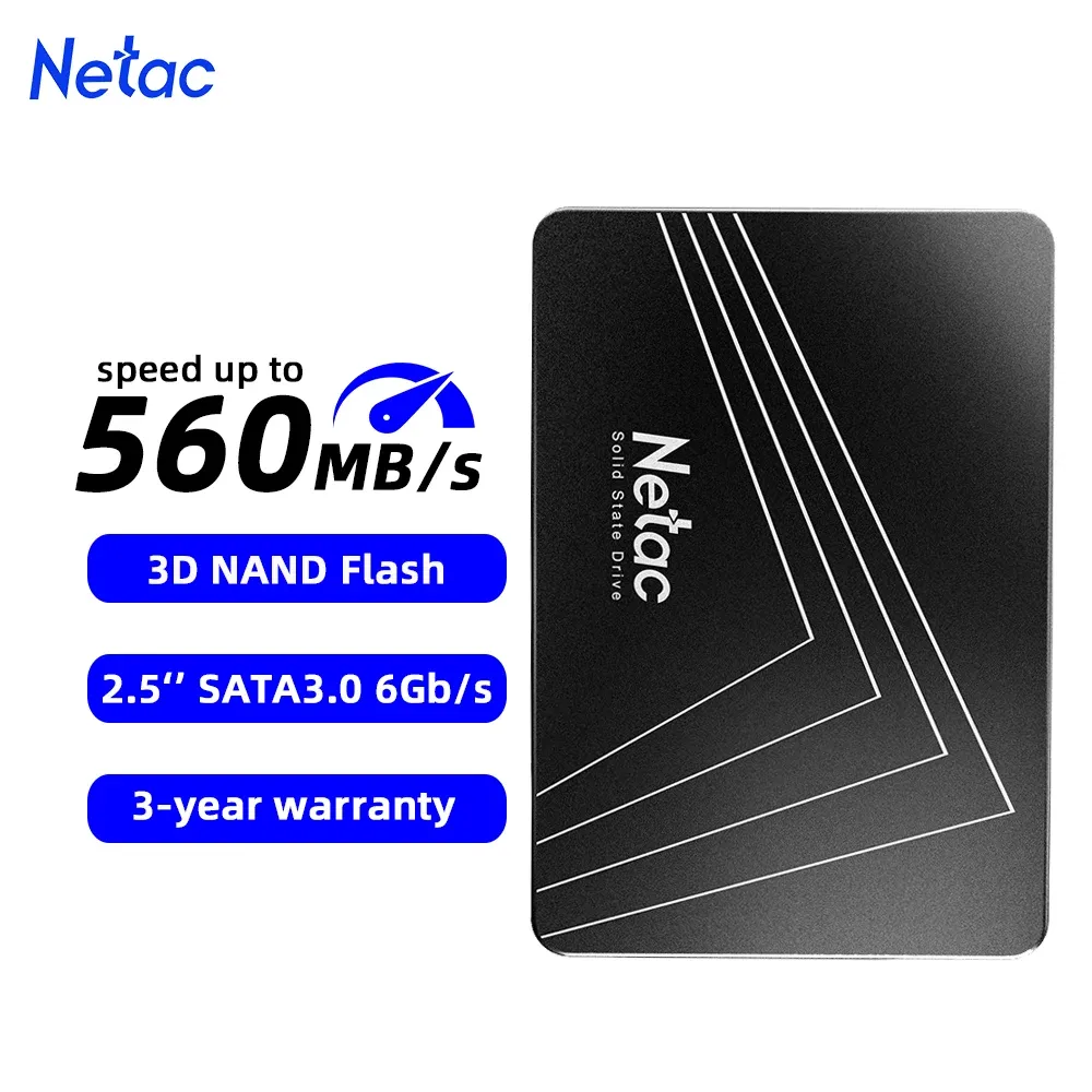 Disque SSD SATA3 2,5 pouces Netac 512 Go, 256 Go, 128 Go, 480 Go, 960 Go, disque dur interne pour ordinateur portable - Image 1