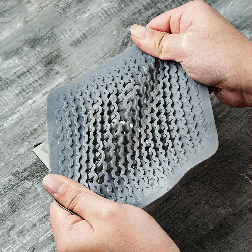 Bouchon de vidange de sol en silicone, crépine filtrante pour évier de cuisine, couvercle filtrant pour vidange de douche et de baignoire 5