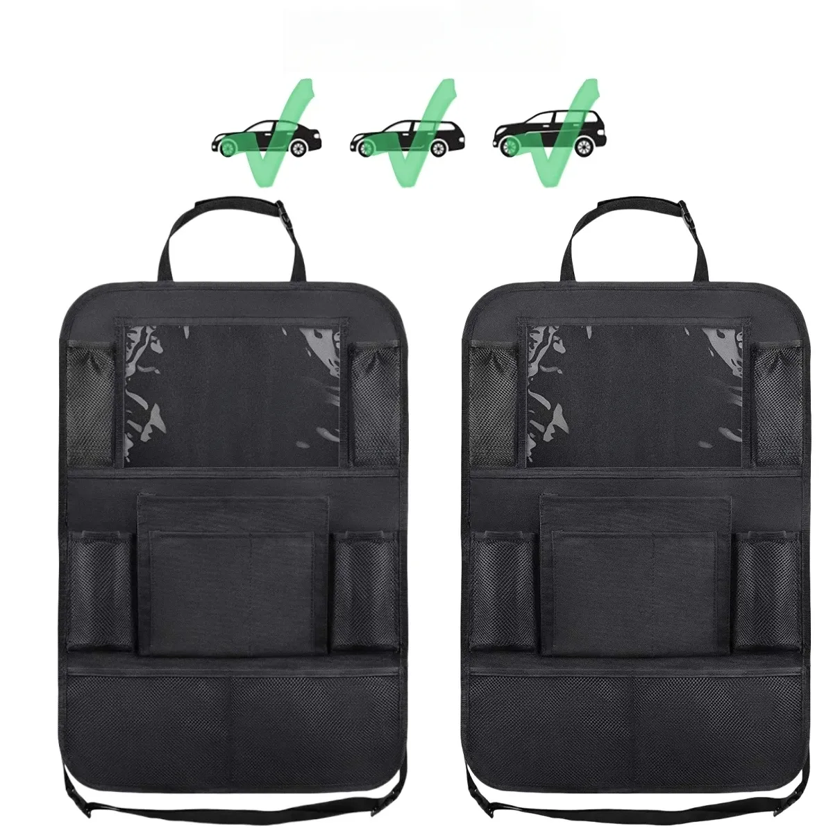 Organisateur de dossier de siège auto, 10 poches de rangement avec écran tactile, support tablette, protège-dossier pour enfants, accessoires auto 5