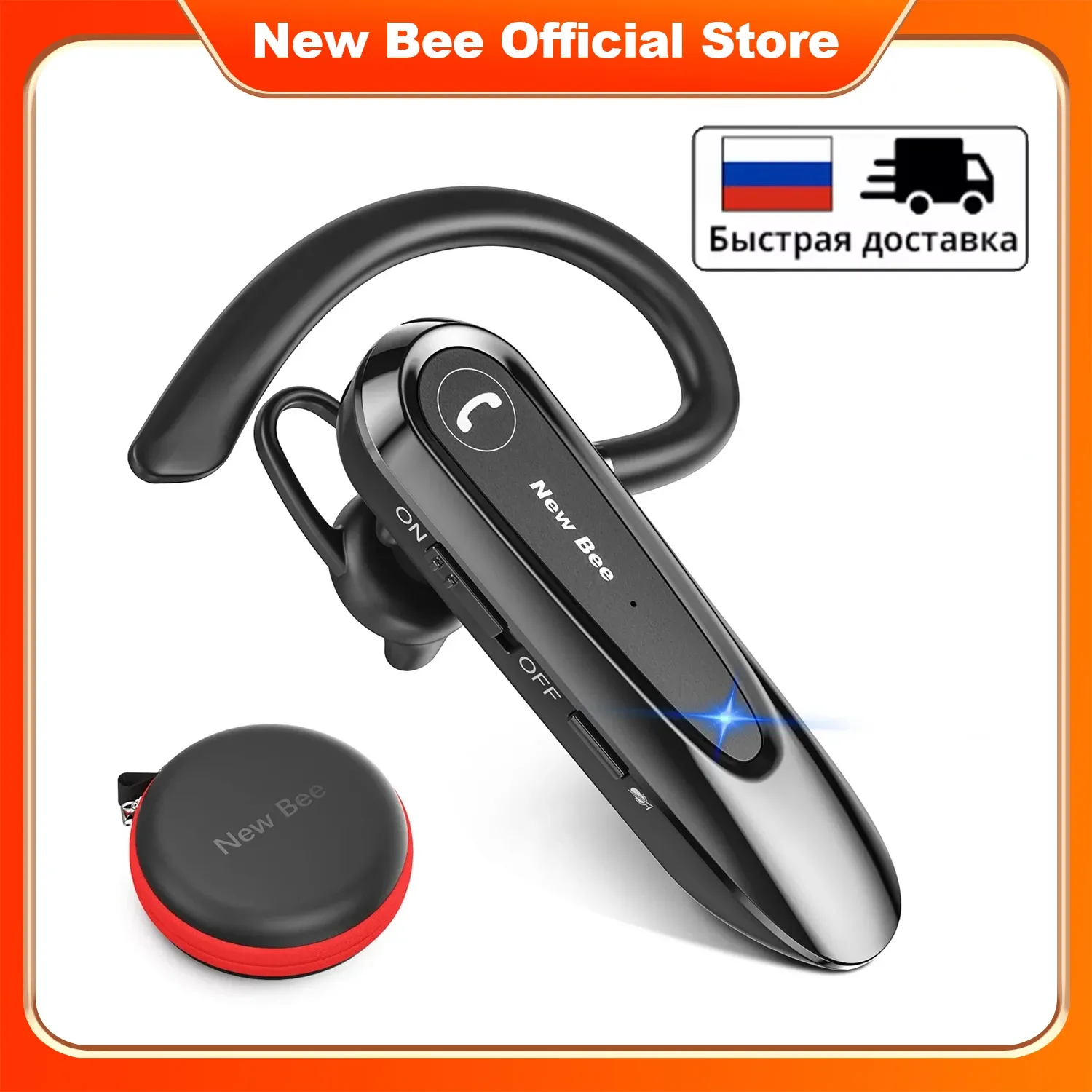 Casque Bluetooth sans fil Bee B45 avec double micro, réduction de bruit CVC 8.0 et écouteurs pour la conduite