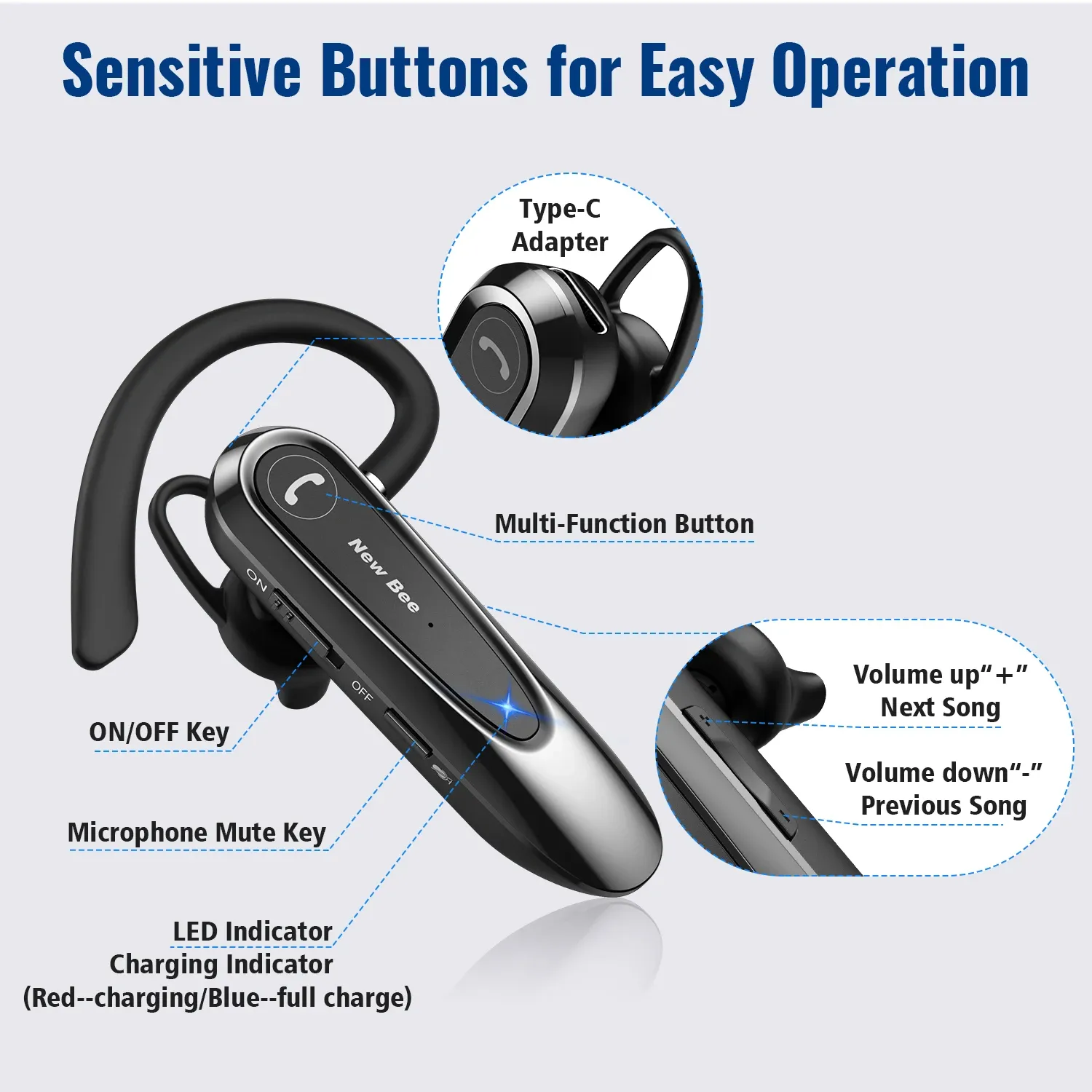 Casque Bluetooth Bee B45 vue principale
