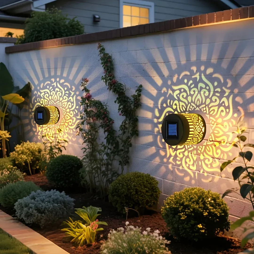 Lanterne Datura solaire pour extérieur, applique murale, éclairage de jardin, patio et passerelle (lot de 2 paquets) 4