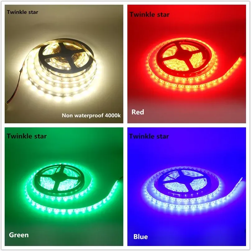 Bande LED 5630 5730 étanche IP65 12V 5 m, blanc chaud 3000K, blanc froid 6500K, blanc neutre 4000K, rouge, vert, bleu, flexible 4