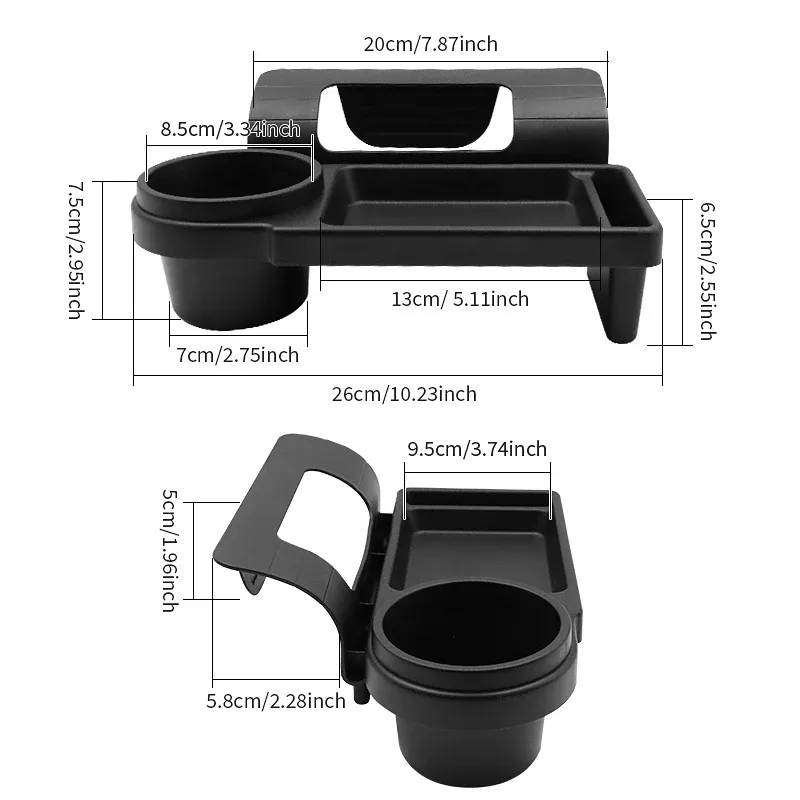 Boîte de rangement pour voiture avec porte-gobelets, support pour téléphone et range-accessoires suspendu pour l'intérieur du véhicule 4
