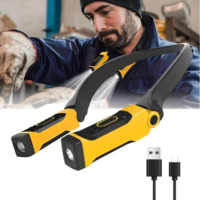 Lampe de lecture LED rechargeable pour le cou en situation