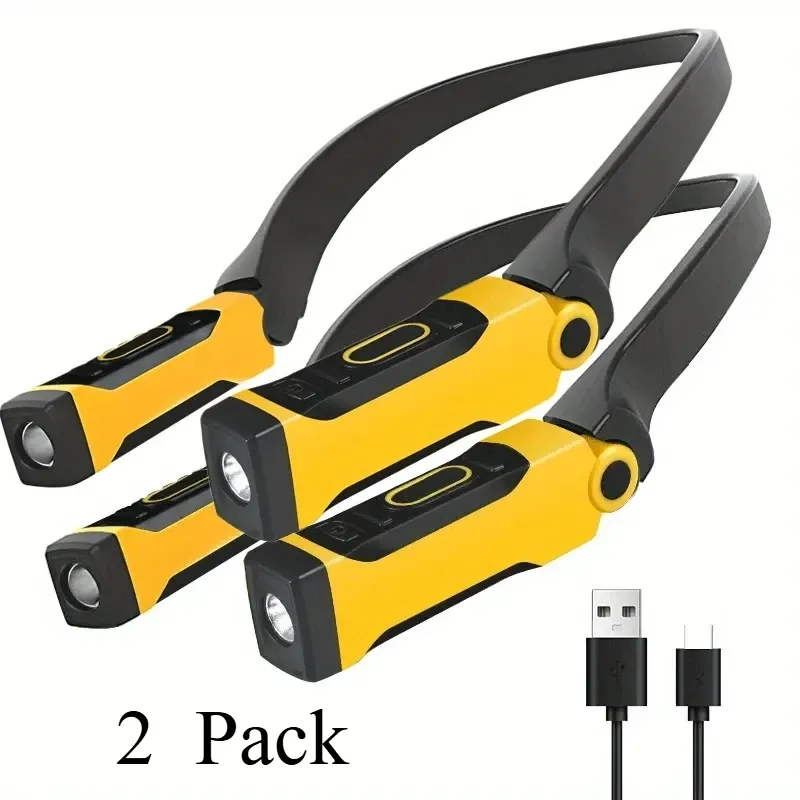 Lampe de lecture LED rechargeable à clipser sur le cou, 2 niveaux de luminosité, pour la lecture, le tricot, le camping et les travaux de réparation, lot de 2 8