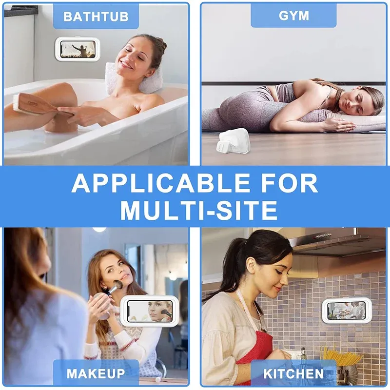 Support mural étanche et réglable pour téléphone, à fixer dans la salle de bain 6