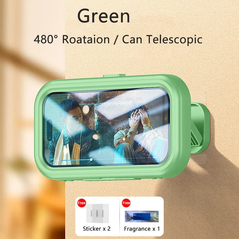 Support mural étanche et réglable pour téléphone, à fixer dans la salle de bain 9