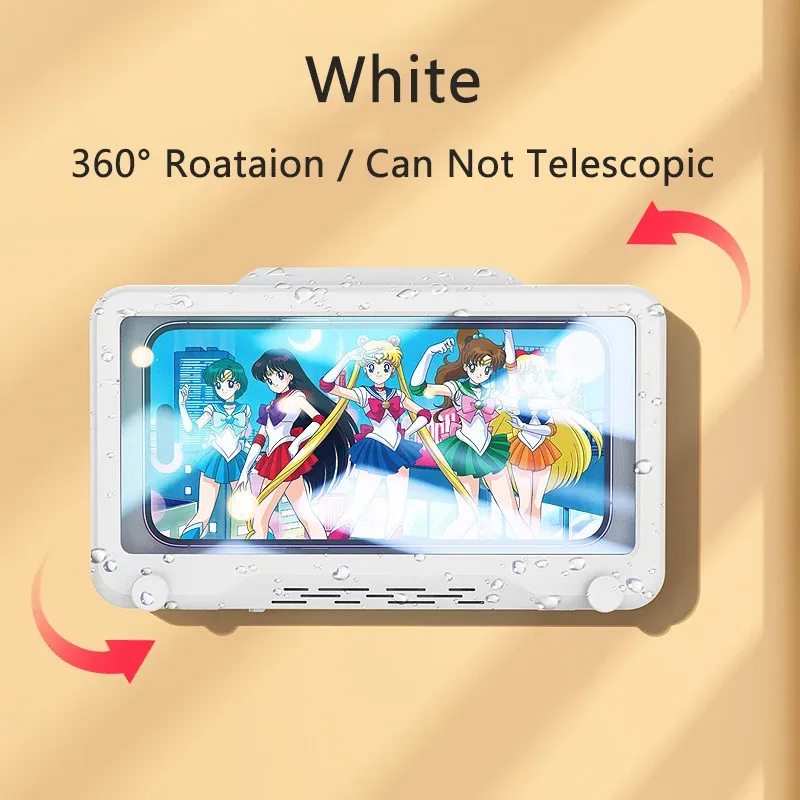 Support mural étanche et réglable pour téléphone, à fixer dans la salle de bain 8