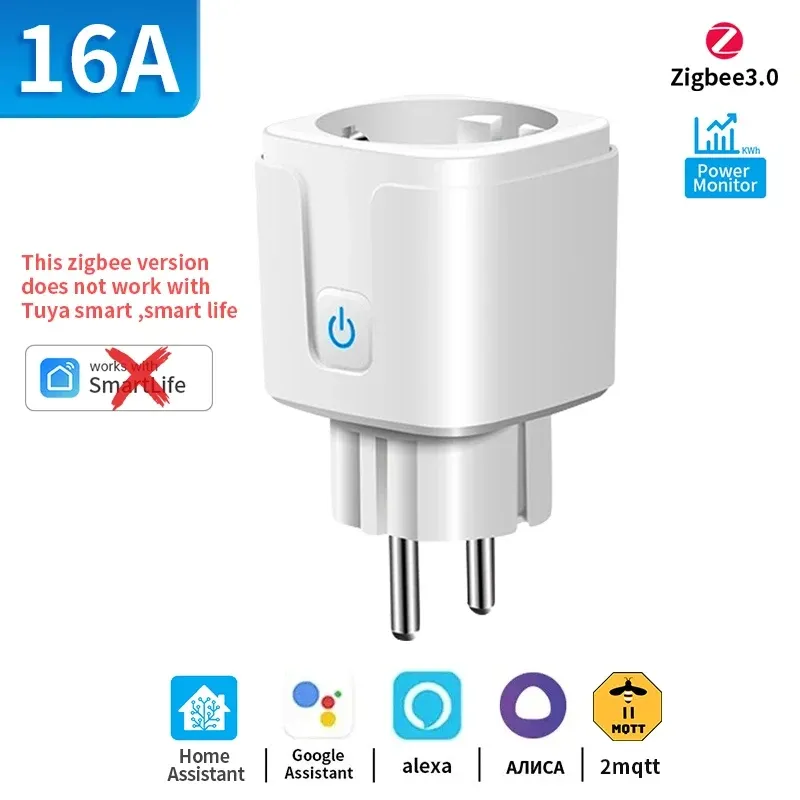 Prise intelligente TNCE Tuya WiFi/Zigbee 16 A/20 A, format UE, avec surveillance de la consommation et synchronisation, compatible Alexa et Google Home 10
