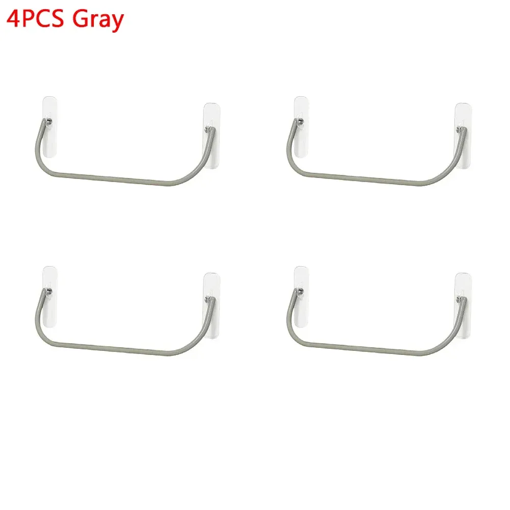 Lot de 4 supports muraux pour chaussures et pantoufles, organisateur de rangement et séchoir pour salle de bain 9