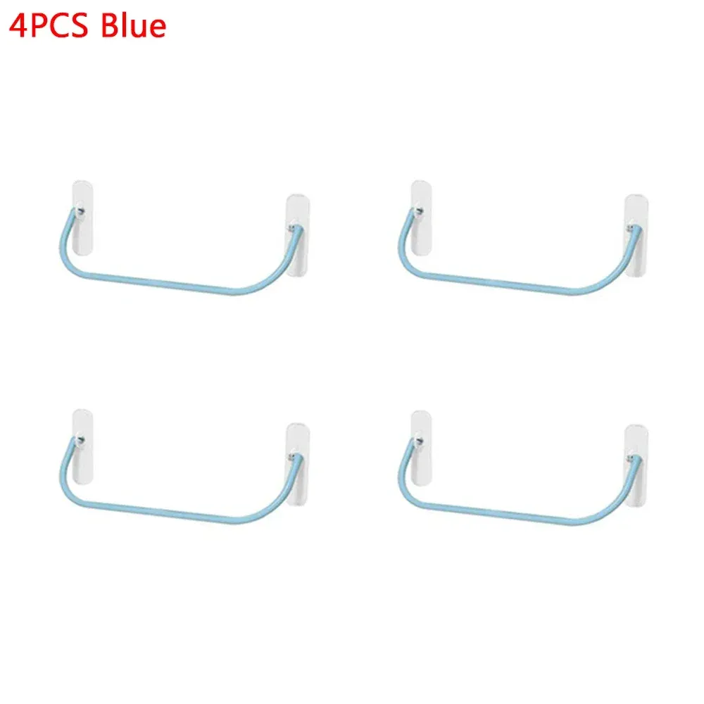Lot de 4 supports muraux pour chaussures et pantoufles, organisateur de rangement et séchoir pour salle de bain 7