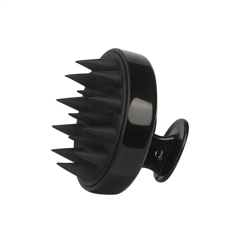 Brosse à cheveux en silicone avec masseur de cuir chevelu, poils longs et résistants pour cheveux longs, bouclés et épais, outil exfoliant pour le nettoyage du cuir chevelu