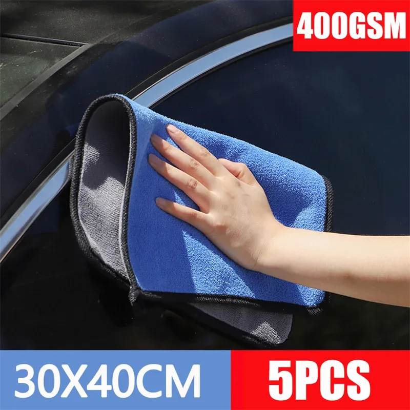 Serviette en microfibre pour lavage et séchage de voiture, lot de 1 ou 10 pièces, 30/40/60 x 30 cm 16