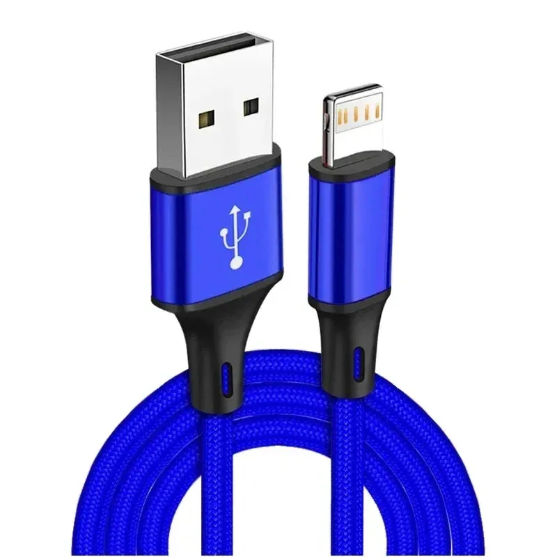 Câble de chargement USB pour iPhone 1 m, 2 m, 3 m, compatible iPhone X, XR, XS, 11, 12, 13, 14, Pro, Pro Max, 6, 6S, 7, 8, Plus et SE, câble de charge rapide tressé en nylon