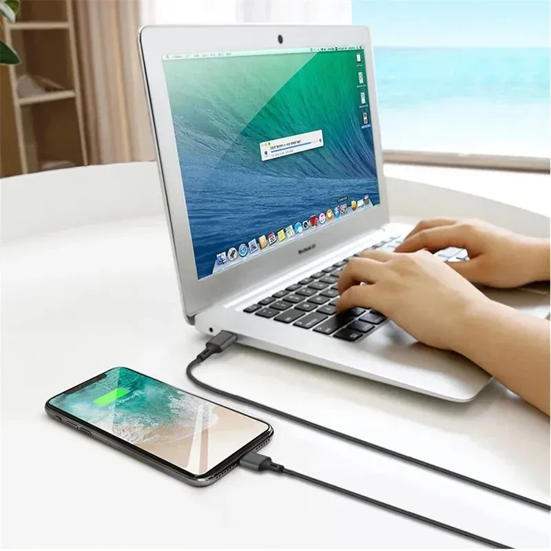 Câble de chargement USB pour iPhone 1 m, 2 m, 3 m, compatible iPhone X, XR, XS, 11, 12, 13, 14, Pro, Pro Max, 6, 6S, 7, 8, Plus et SE, câble de charge rapide tressé en nylon 6
