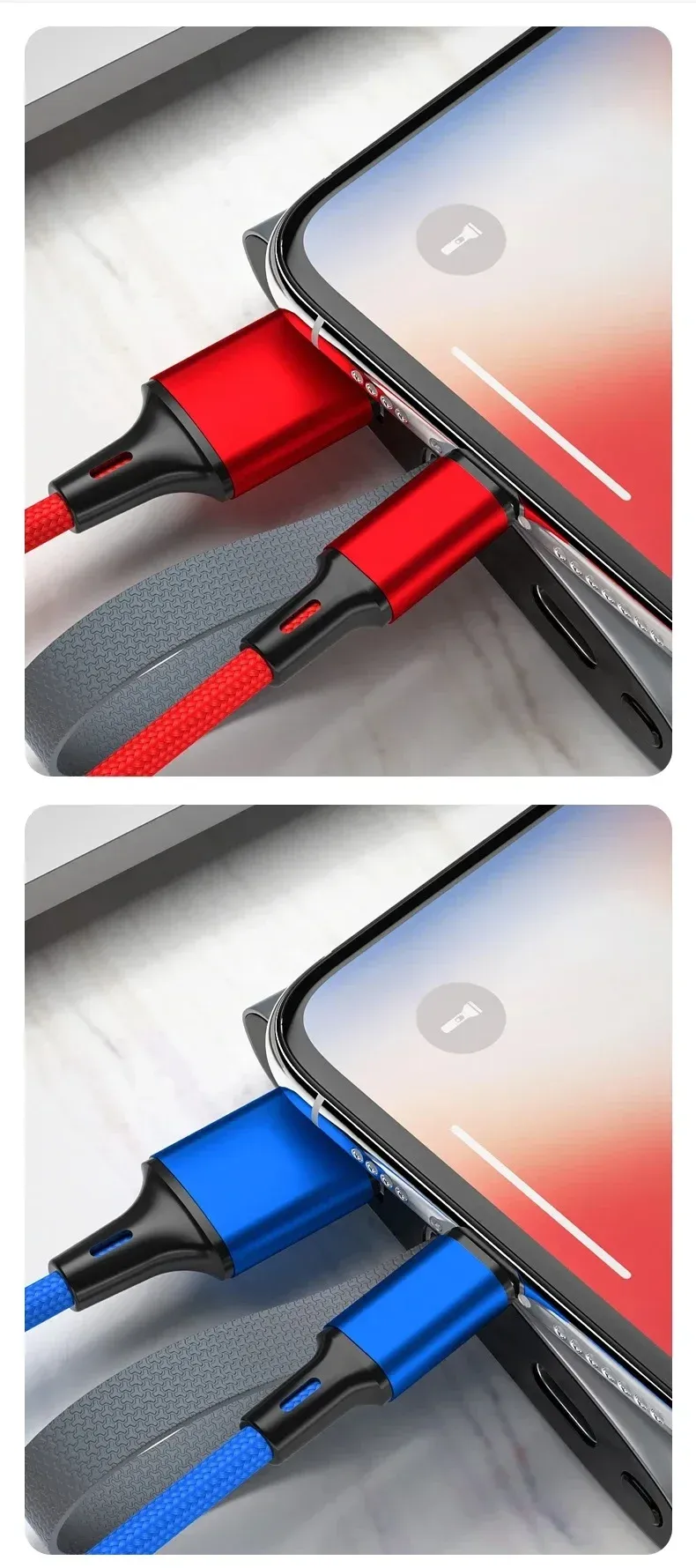 Câble de charge USB présenté dans son ensemble