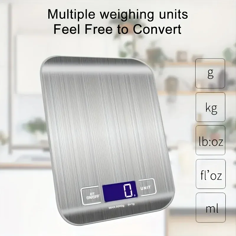Balance de cuisine électronique de précision, écran LCD et design en acier inoxydable