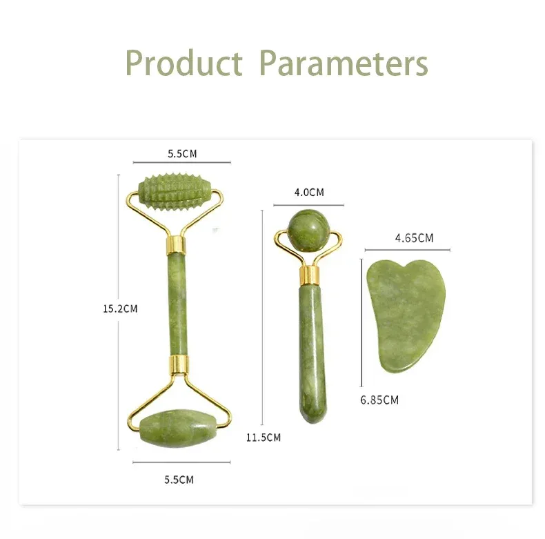Rouleau de jade naturel Gua Sha, geste de massage
