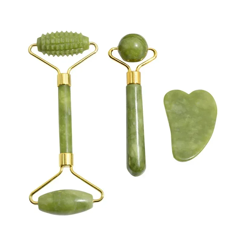 Rouleau de jade naturel Gua Sha, texture de la pierre