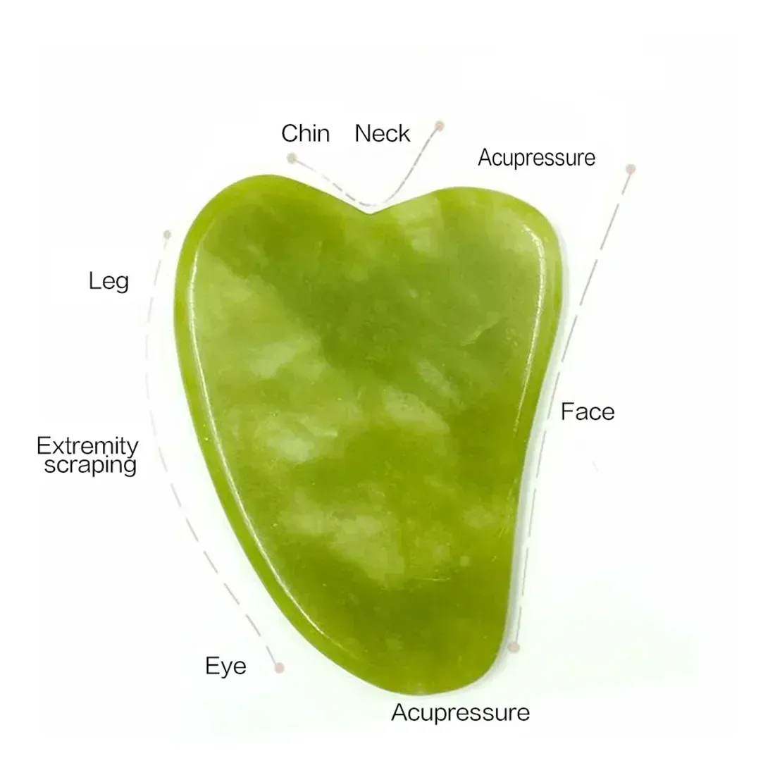 Rouleau de jade naturel et gua sha pour le visage et le cou, outil de massage en pierre naturelle 7