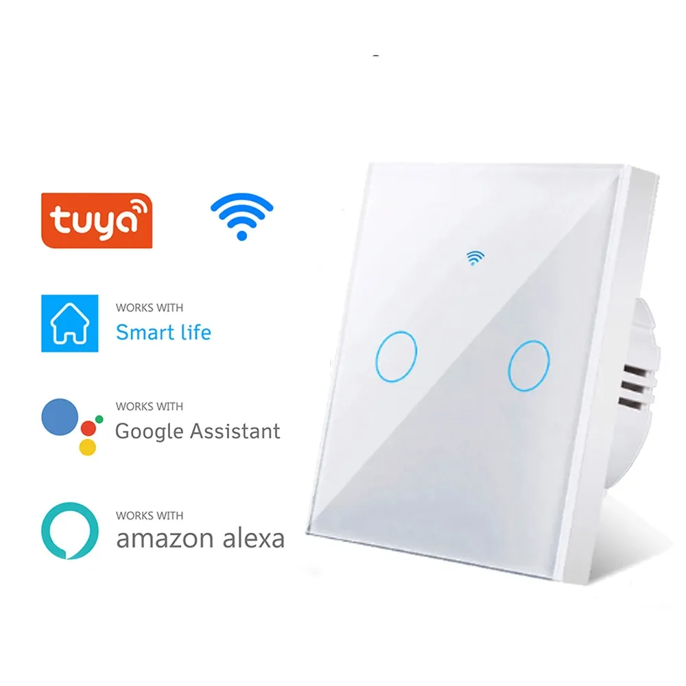 Interrupteur intelligent WiFi sans fil à neutre, interrupteur tactile RF433, compatible avec l'application Tuya Smart Life, Alexa et Google Home 11