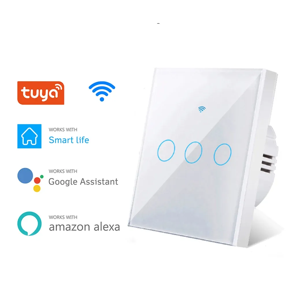 Interrupteur intelligent WiFi sans fil à neutre, interrupteur tactile RF433, compatible avec l'application Tuya Smart Life, Alexa et Google Home 12