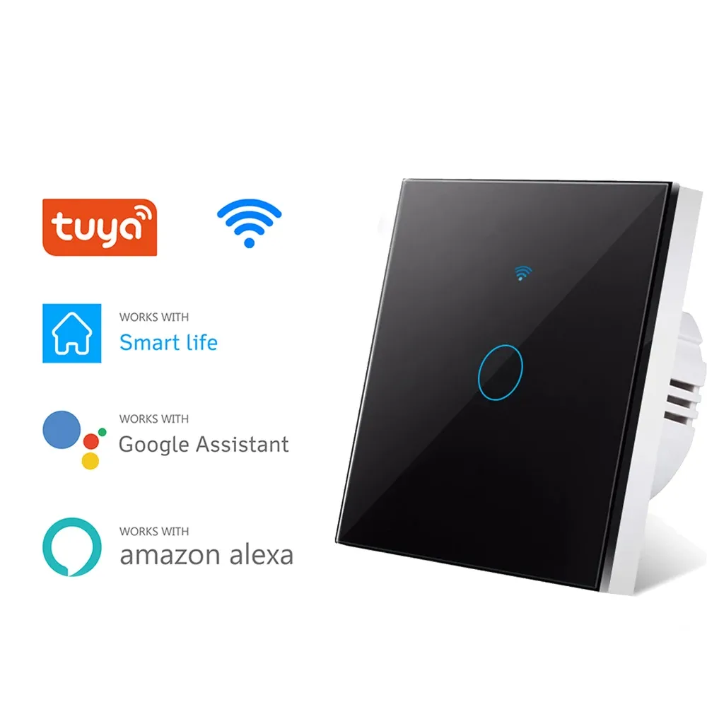 Interrupteur intelligent WiFi sans fil à neutre, interrupteur tactile RF433, compatible avec l'application Tuya Smart Life, Alexa et Google Home 7