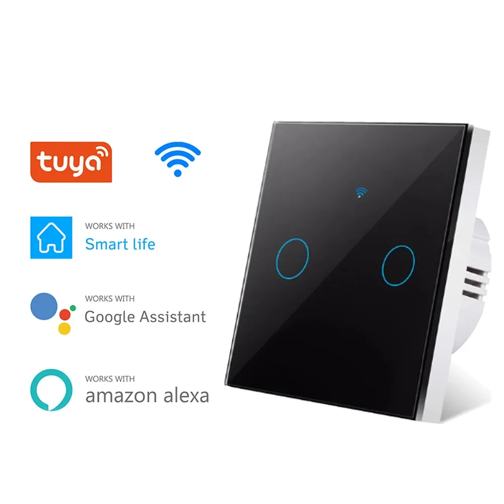 Interrupteur intelligent WiFi sans fil à neutre, interrupteur tactile RF433, compatible avec l'application Tuya Smart Life, Alexa et Google Home 8