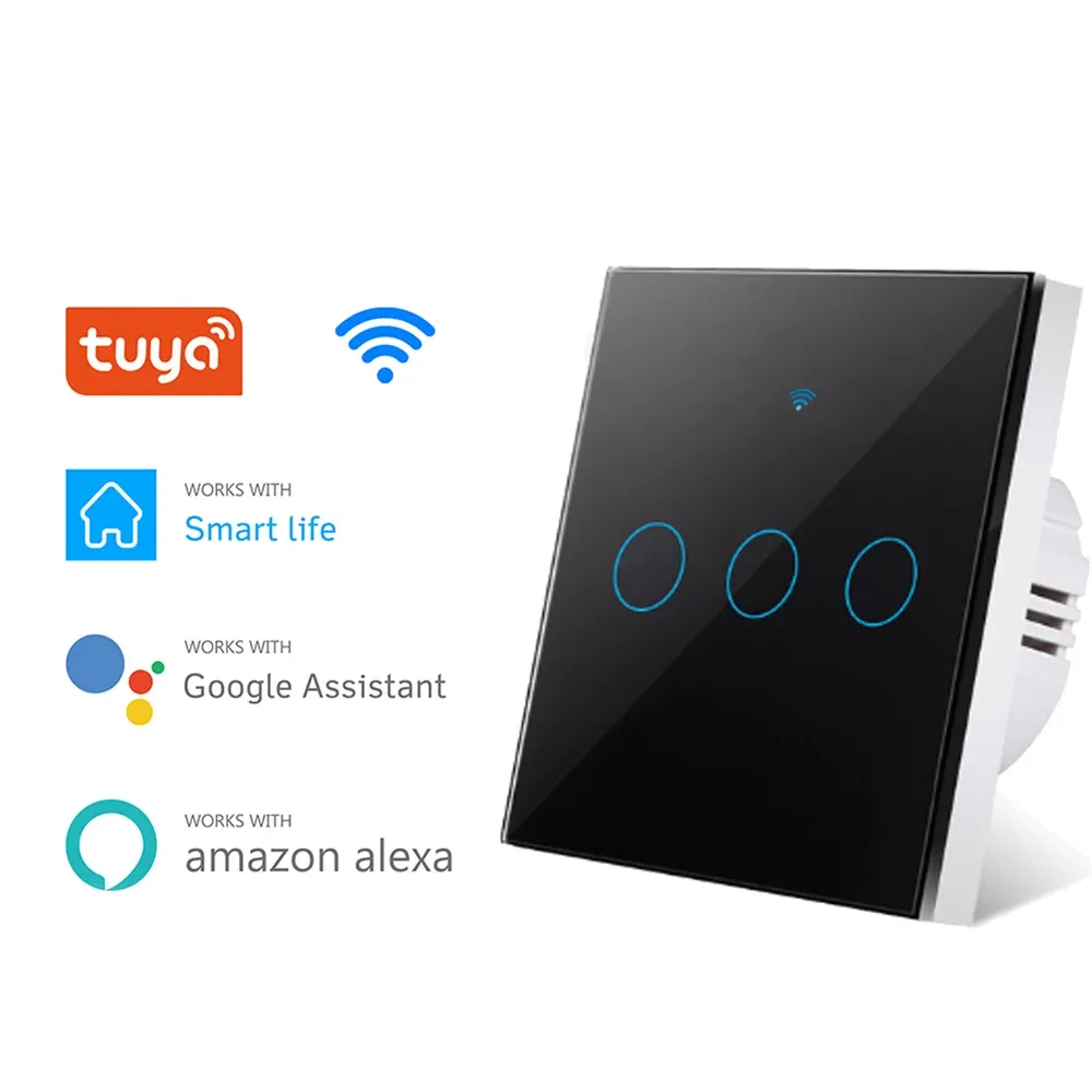 Interrupteur intelligent WiFi sans fil à neutre, interrupteur tactile RF433, compatible avec l'application Tuya Smart Life, Alexa et Google Home 9