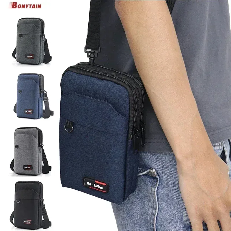 Sac banane étanche pour homme, sac à main simple ou double couche, sac banane d'extérieur, pochette pour téléphone, camping, chasse, sac tactique à ceinture 2
