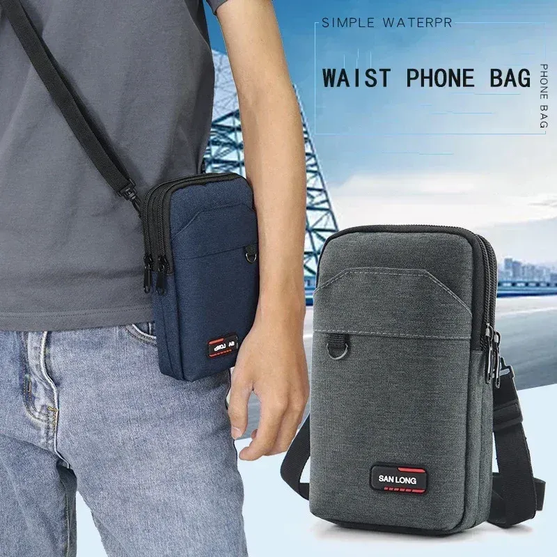 Sac banane étanche pour homme, sac à main simple ou double couche, sac banane d'extérieur, pochette pour téléphone, camping, chasse, sac tactique à ceinture 3