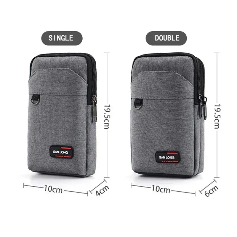 Sac banane étanche pour homme, sac à main simple ou double couche, sac banane d'extérieur, pochette pour téléphone, camping, chasse, sac tactique à ceinture 4