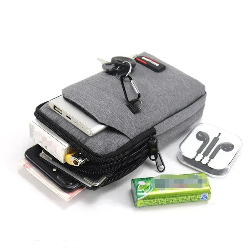 Sac banane étanche pour homme, sac à main simple ou double couche, sac banane d'extérieur, pochette pour téléphone, camping, chasse, sac tactique à ceinture 5