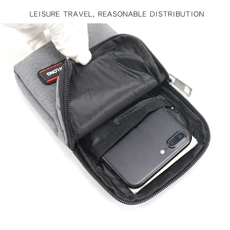 Sac banane étanche pour homme, sac à main simple ou double couche, sac banane d'extérieur, pochette pour téléphone, camping, chasse, sac tactique à ceinture 6