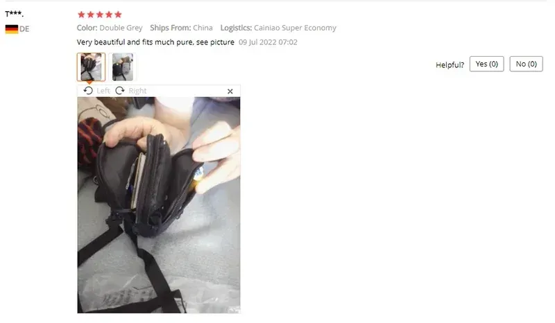 Sac banane d'extérieur, détails