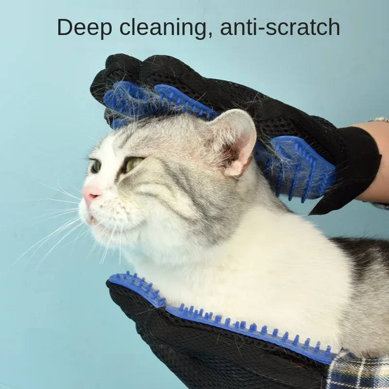 Gant de toilettage en silicone pour animaux de compagnie, brosse et peigne pour chats et chiens 2