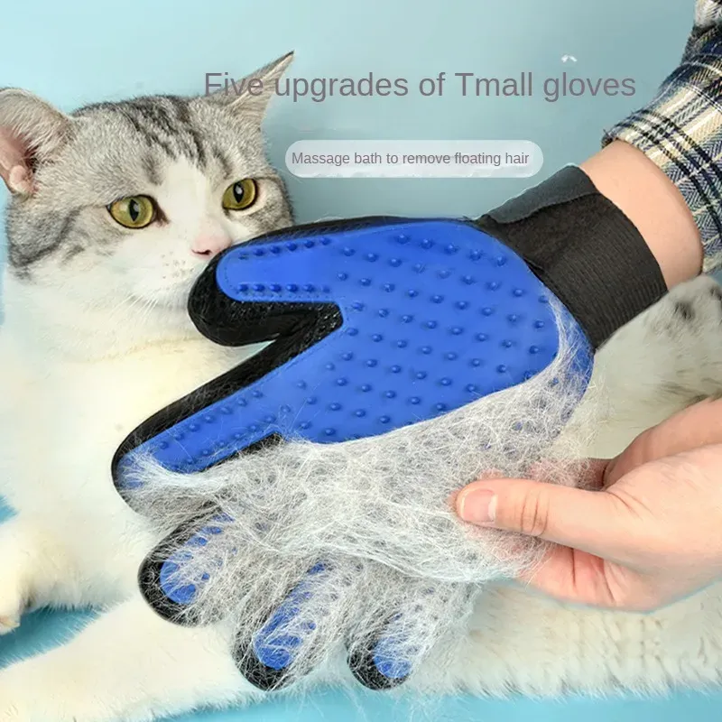 Gant de toilettage en silicone pour animaux de compagnie, brosse et peigne pour chats et chiens