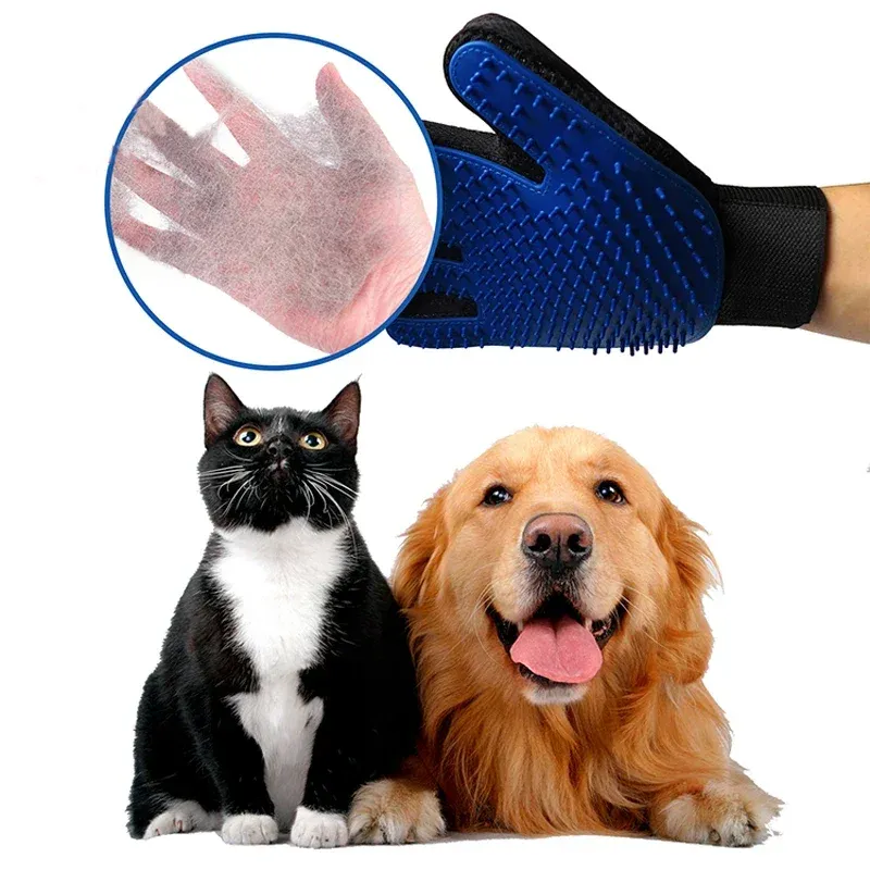 Gant de toilettage en silicone pour animaux de compagnie