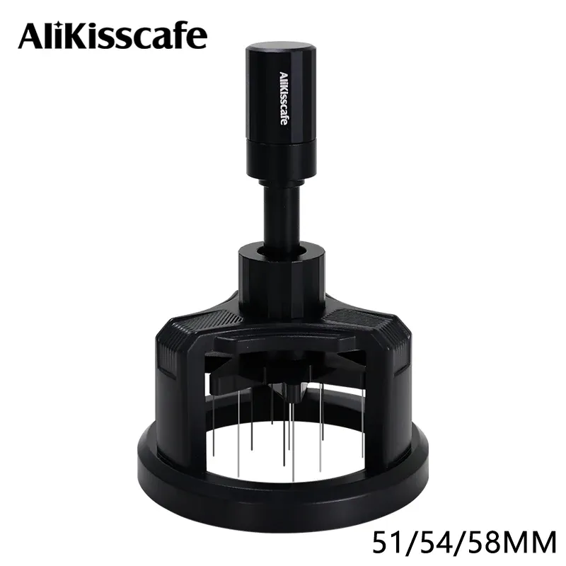 Outil WDT rotatif 51 mm, 54 mm, 58 mm pour machine à espresso, distributeur d'aiguilles, accessoire Barista magnétique - Image 1